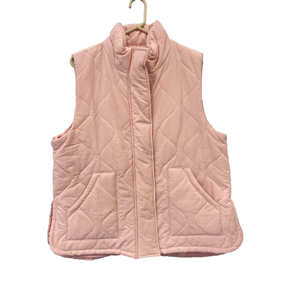 New York and Company Puffer Vest Size Large Quilted Full Zip High Neck Outdoor